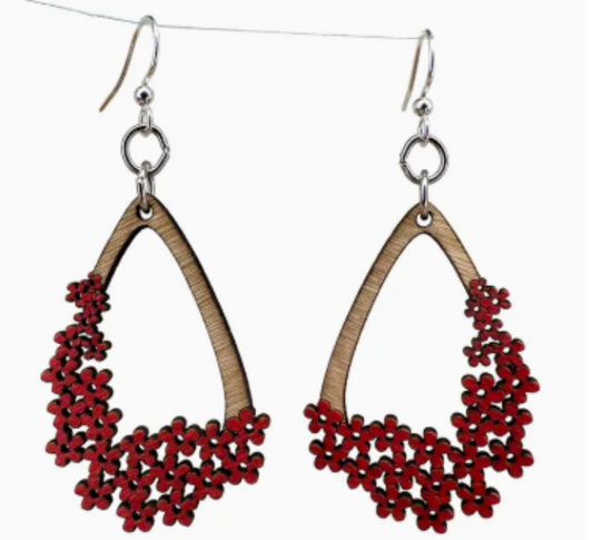 Wooden Earrings Cluster Blossom
