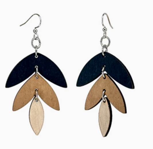 Wooden Earrings Three Piece