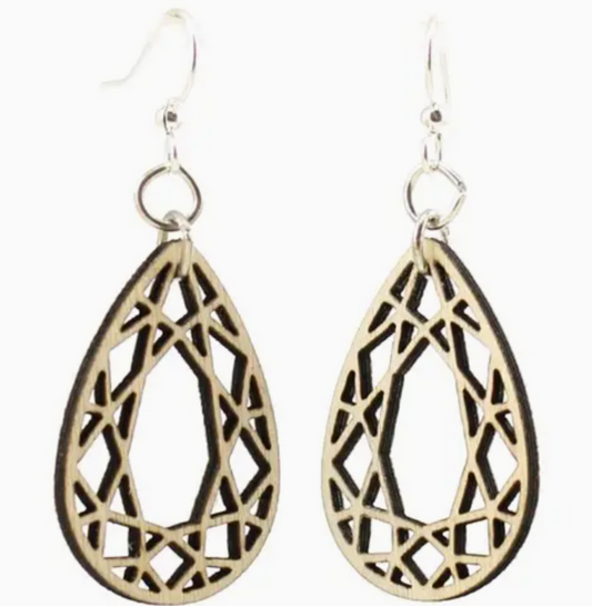 Wooden Earrings Teardrop