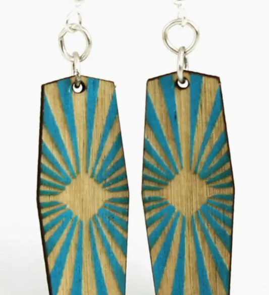 Wooden Earrings Starburst