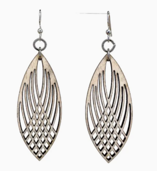 Wooden Earrings Oval Embrace