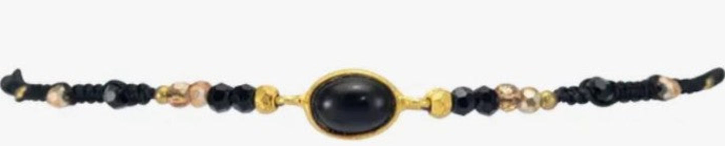 Brass Jess Stone Carbon Black Bracelet