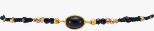 Brass Jess Stone Carbon Black Bracelet