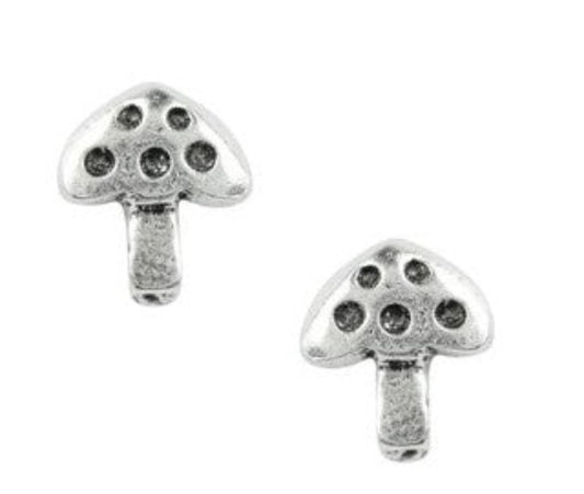 Sterling Silver Mushroom Stud Earrings
