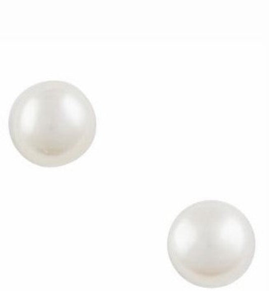 Sterling Silver Pearl Post Earrings 4mm