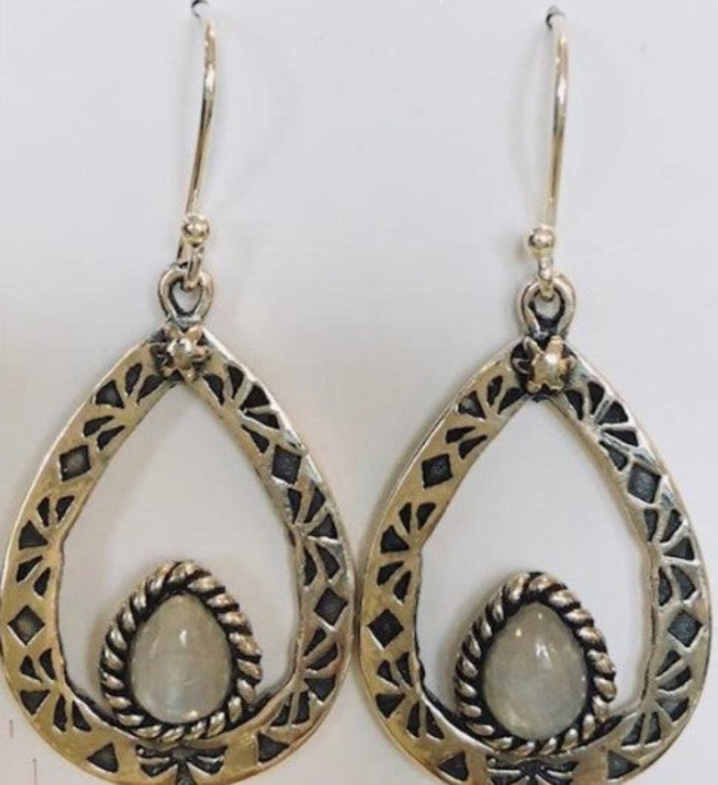 Sterling Silver Moonstone Teardrop Earrings