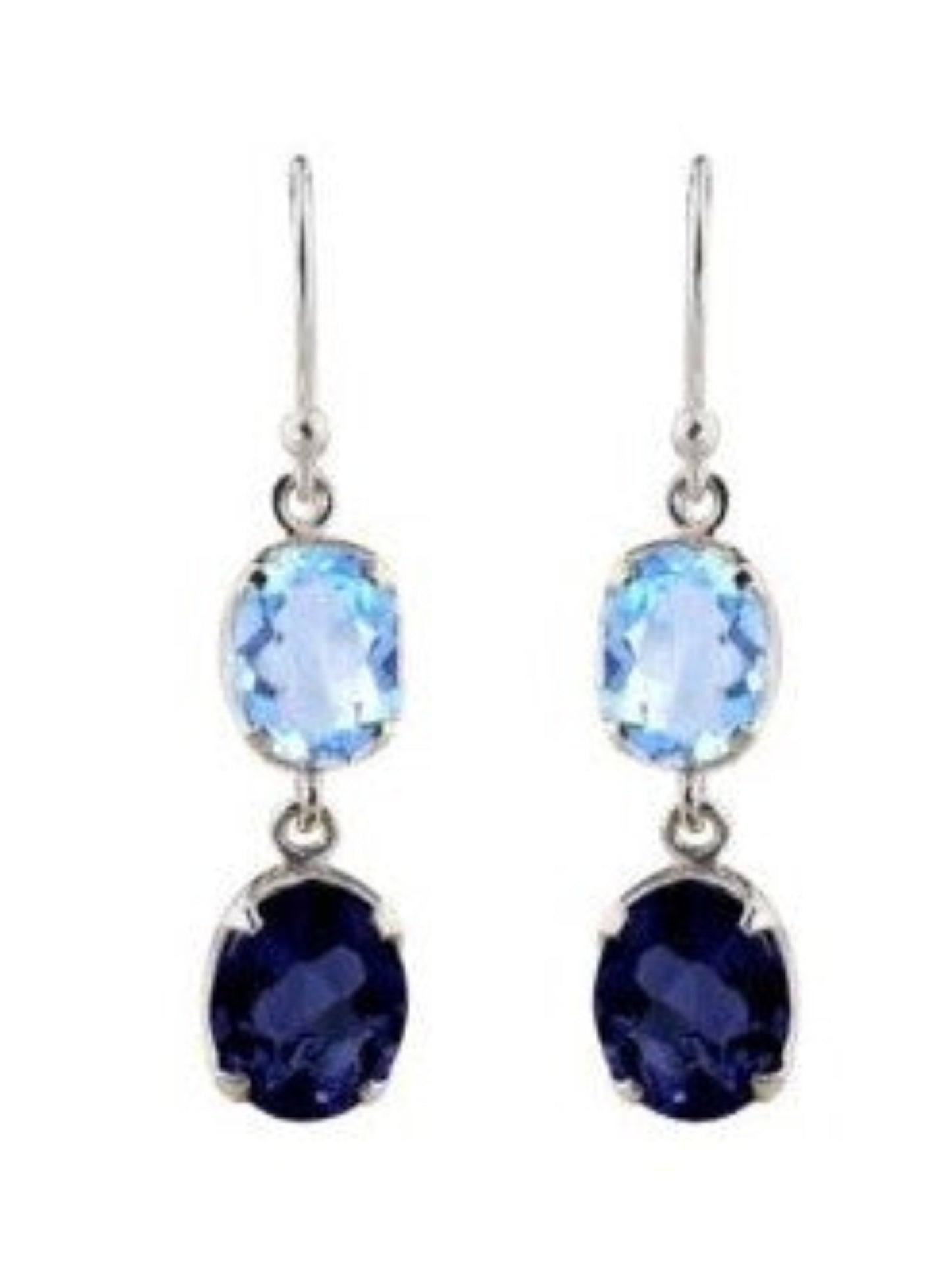 Sterling Silver Iolite with Blue Topaz Earrings