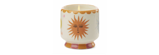 A Dopo Handpainted "Sun" Ceramic Candle - Orange Blossom 8oz