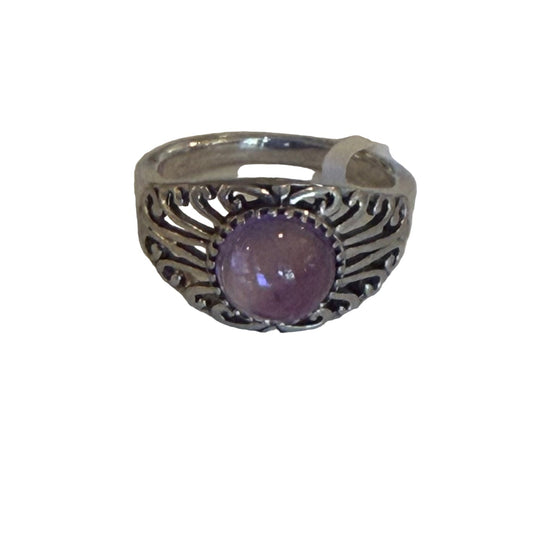 Amethyst Ring Sterling Silver - Size 6