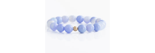 Gemstone Bracelet Blue Agate 10mm