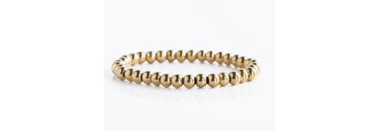 Smooth Beads Gold Bracelet 6mm