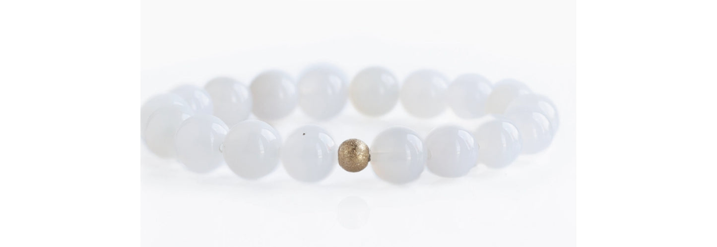 Gemstone Bracelet White Agate 10mm