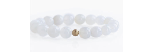 Gemstone Bracelet White Agate 10mm