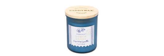 Coastal Blue Frosted Finish Glass Candle - North Shore 7oz