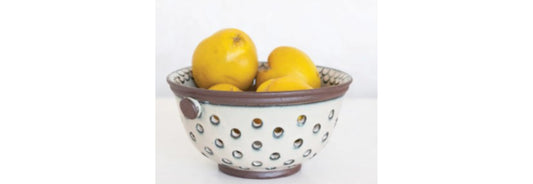 Stoneware Colander - Reactive Glaze