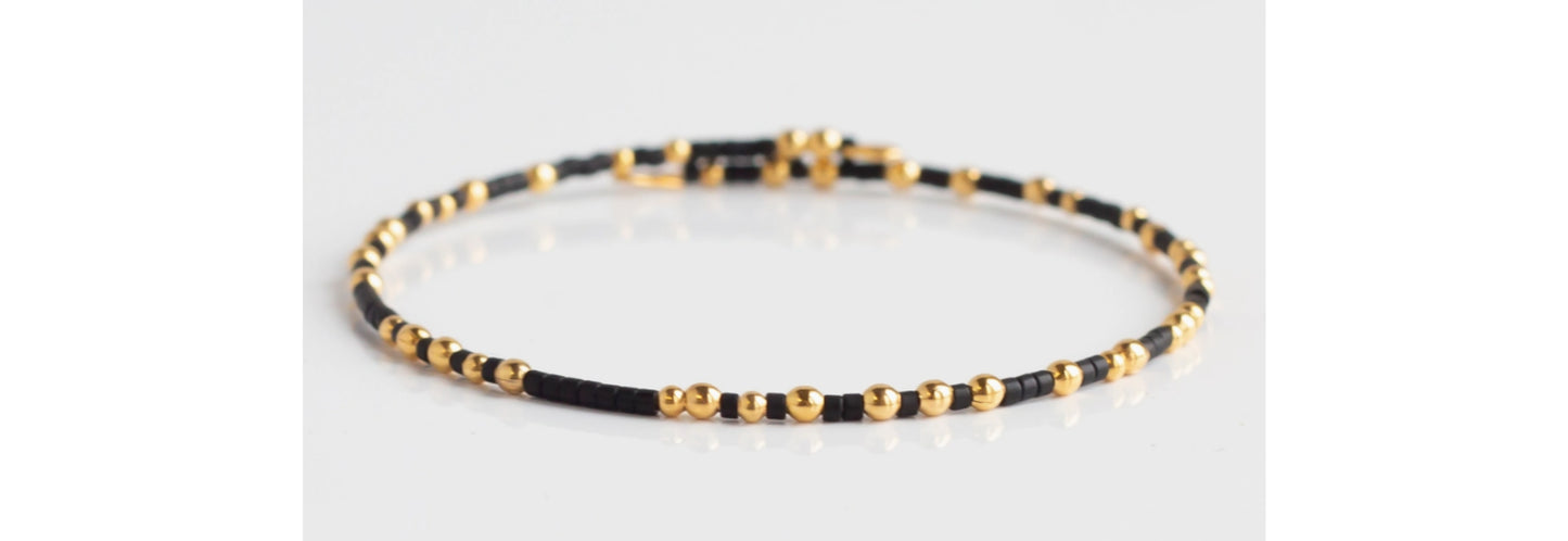 Confetti Bangle Bracelet Black/Gold