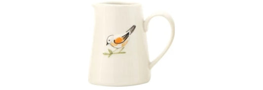 Stoneware Mini 6oz Creamer Pitcher Vase  Bird on Branch