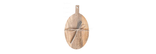 Mini Board with Canape Knife Round Egg Shape