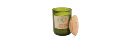 Eco Green Glass Candle Mandarin and Lavender 8oz