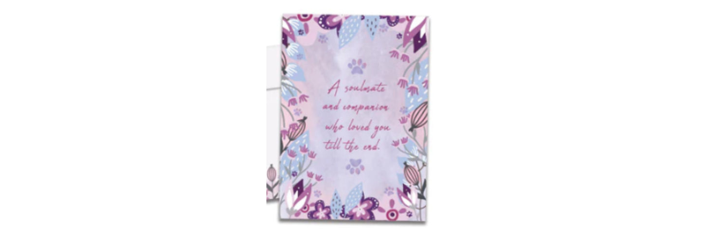 Floral Paws Pet Sympathy Card