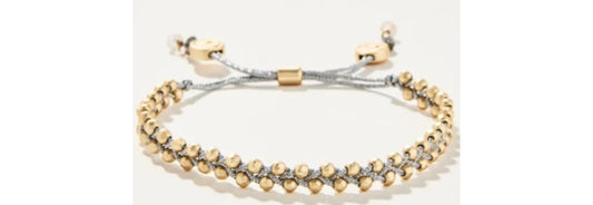 Friendship Bracelet - Silver/Gold Beads