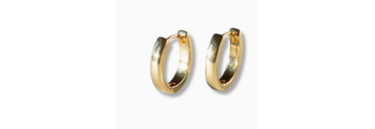 Gilded Earrings Hoops Oval/Gold