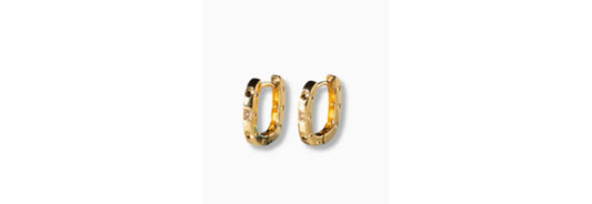 Gilded Earrings Hoops Dots /Gold