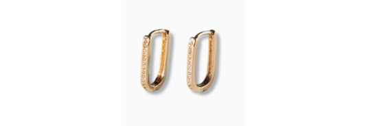 Gilded Earring Hoops Rhinestone/Gold