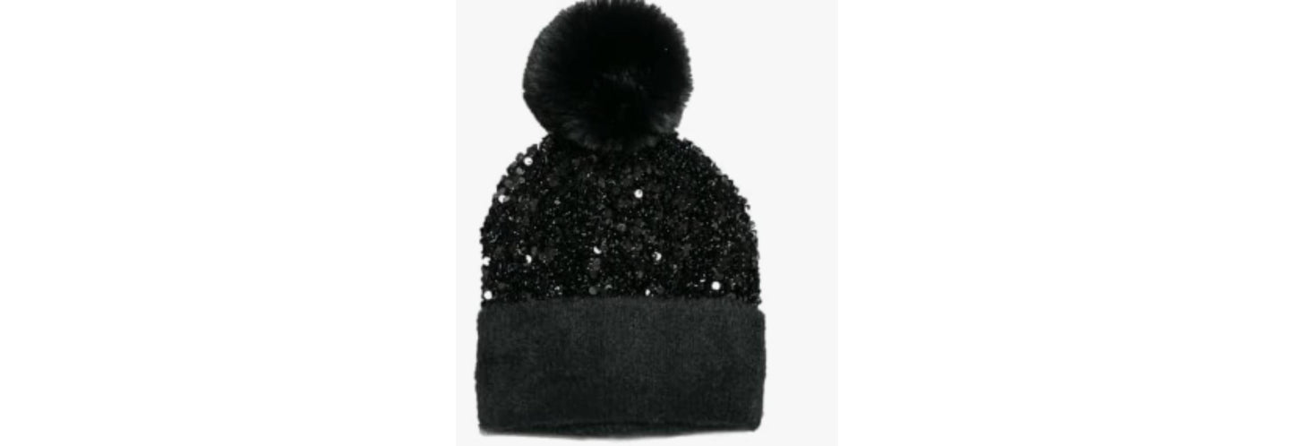 Hat Sequins Black