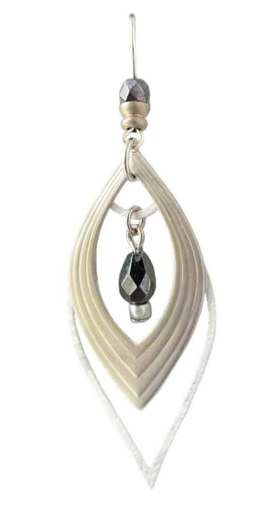 Earrings : Hidden Glances - Silver with Violet Bead | Fishhook Ear Wire