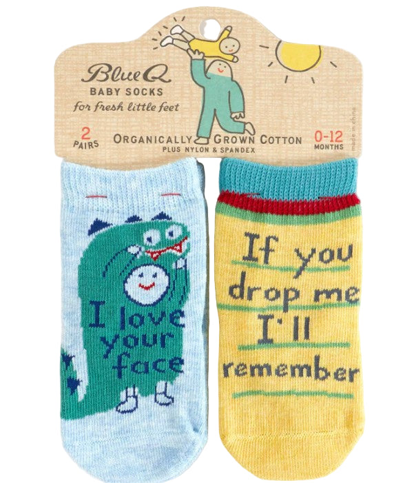Baby Socks Set - I Love Your Face & If You Drop Me