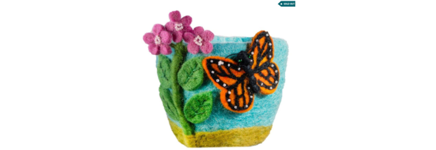 Felted Wool Decorative Pot