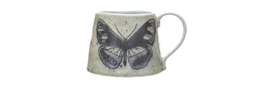 Stoneware Mug with Butterfly