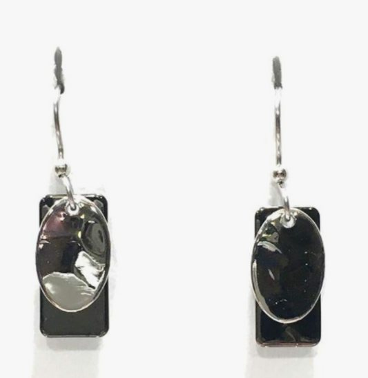 Silver Mini Layered Shapes Earrings