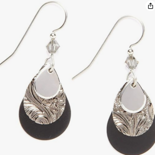 Black Teardrop Earrings