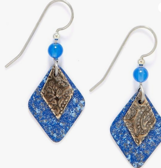 Blue Layer Drop Earrings