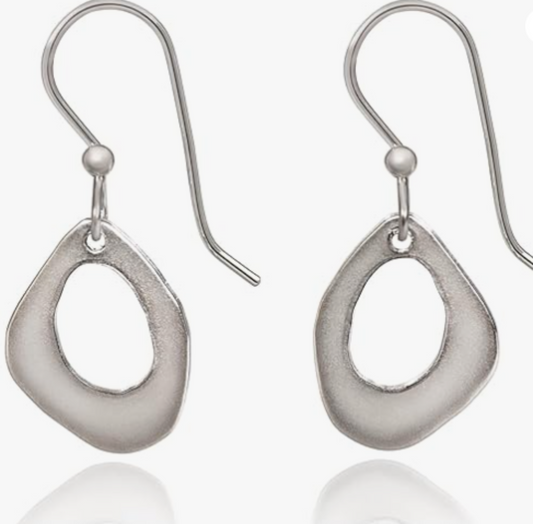 Silver Open Organic Shape Earrings