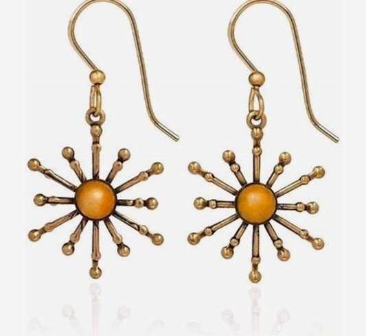 Spoke with Round Jasper Stone Earrings