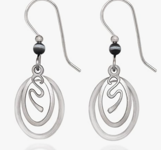 Sqiggle in Ovals Earrings