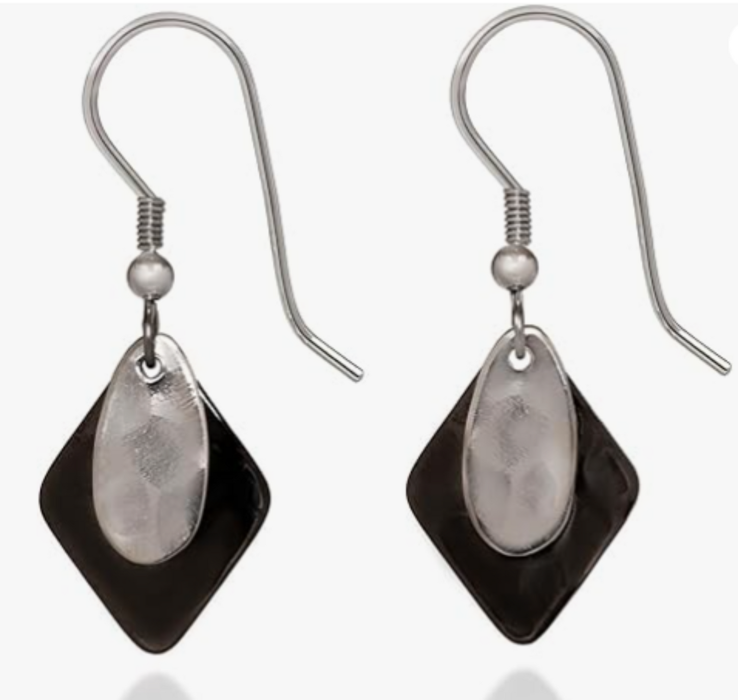 Silver Classic Layered Shapes Earrings