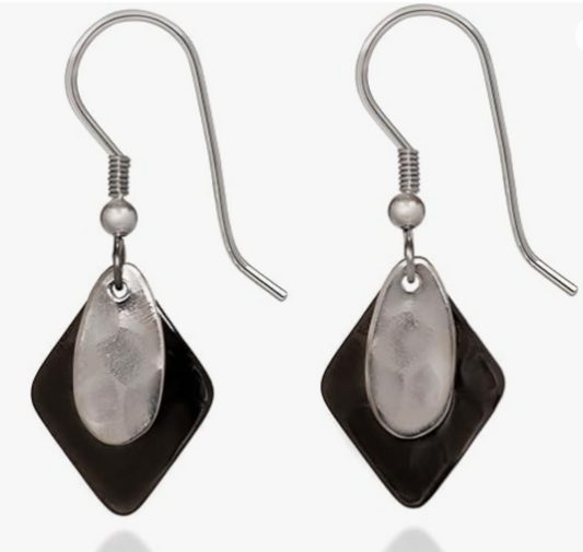 Silver Classic Layered Shapes Earrings
