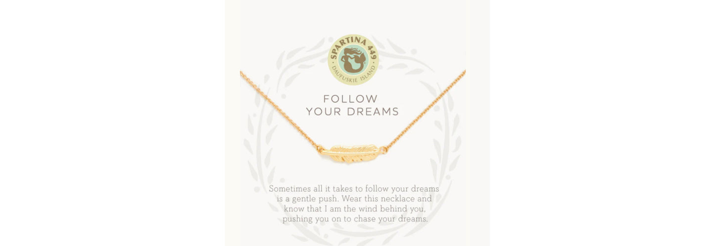 Sea La Vie Necklace Follow Your Dreams /Feather