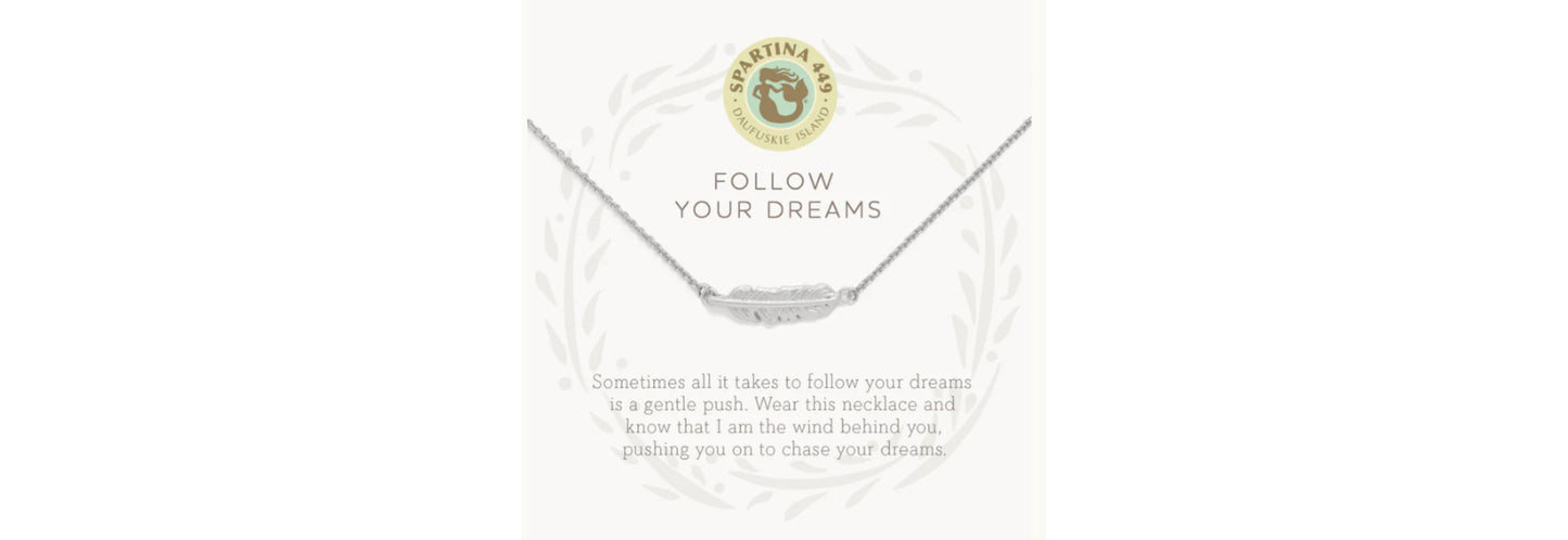 Sea La Vie Necklace Follow Your Dreams /Feather