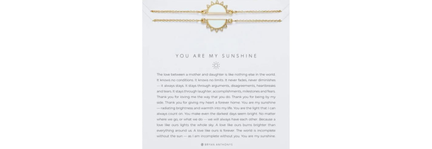 You Are My Sunshine White Enamel Necklace Set