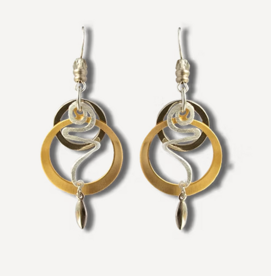 Earrings : New Insights  - Silver with Hemetite Bead | Fishhook Ear Wire