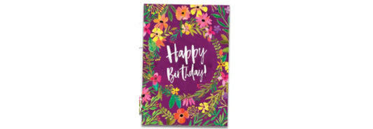 Purple Flowers Birthday Card