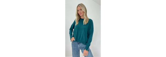 Andrea Distressed Sweater - Teal