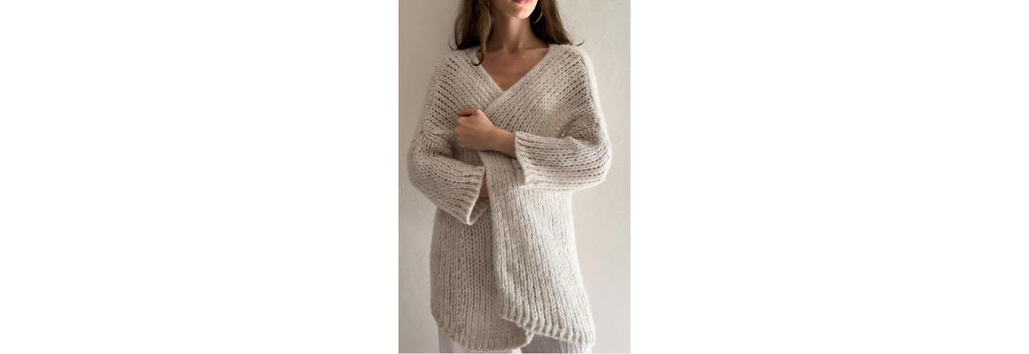 Kyla Chunky Knit Cardigan Sweater Off White - One Size