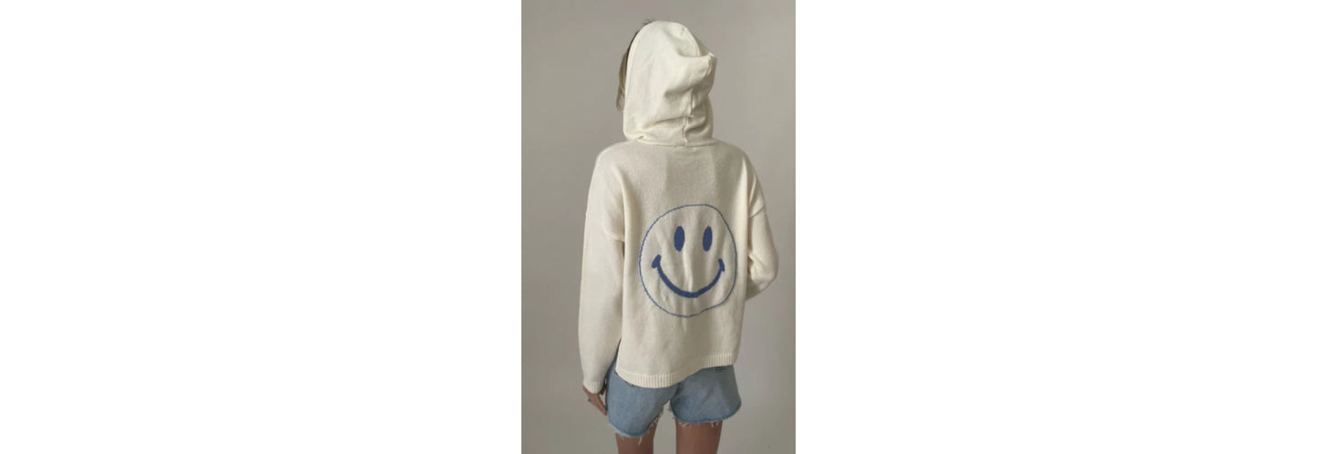 The Good Mood Hoodie - Ivory/Blue