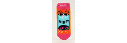 Sneaker Socks: Mom Battery Low | Blue Q